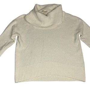 Michael Kors Cream Cowl Neck Sweater Women's Size M Cozy Knit Long Sleeve